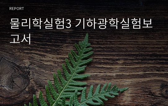 물리학실험3 기하광학실험보고서