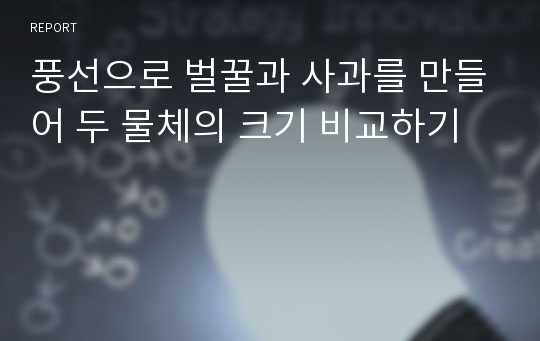 풍선으로 벌꿀과 사과를 만들어 두 물체의 크기 비교하기