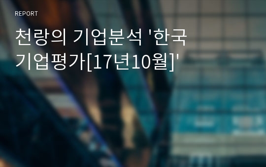 천랑의 기업분석 &#039;한국기업평가[17년10월]&#039;