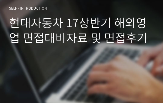 현대자동차 17상반기 해외영업 면접대비자료 및 면접후기