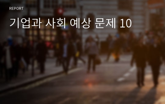 기업과 사회 예상 문제 10