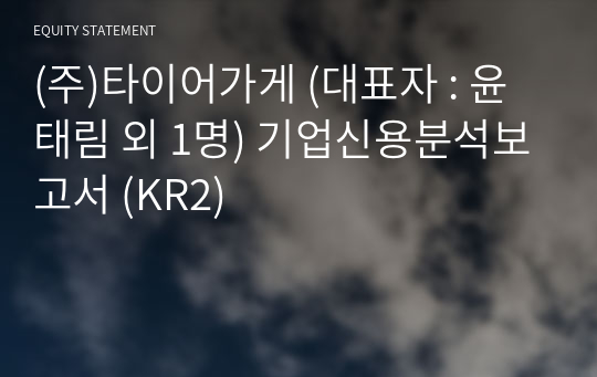 (주)타이어가게 기업신용분석보고서 (KR2)