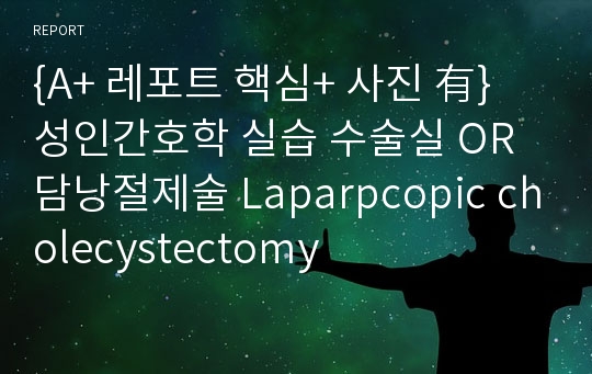 {A+ 레포트 핵심+ 사진 有} 성인간호학 실습 수술실 OR 담낭절제술 Laparpcopic cholecystectomy