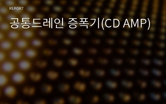 공통드레인 증폭기(CD AMP)