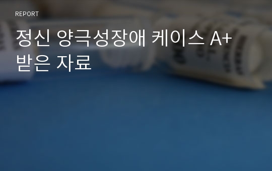 정신 양극성장애 케이스 A+받은 자료