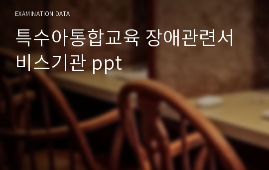 특수아통합교육 장애관련서비스기관 ppt