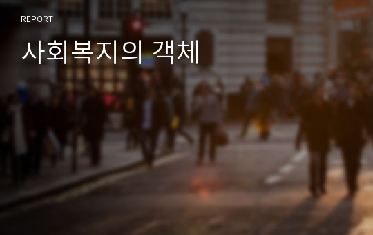 사회복지의 객체