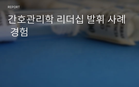 간호관리학 리더십 발휘 사례 경험