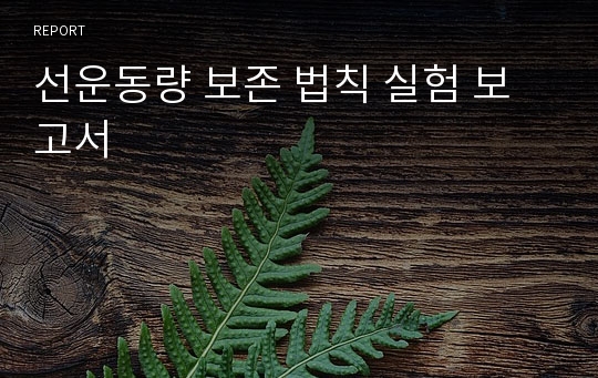 선운동량 보존 법칙 실험 보고서