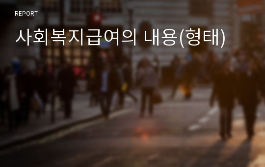 사회복지급여의 내용(형태)