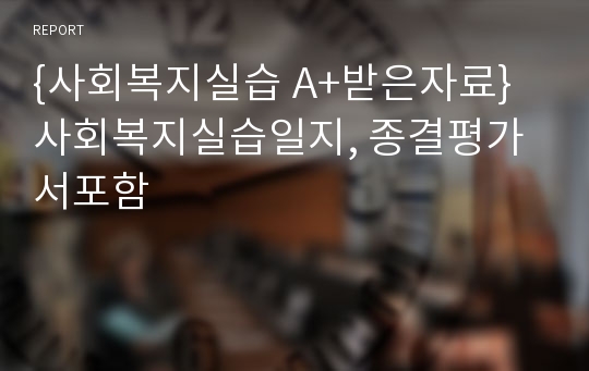 {사회복지실습 A+받은자료} 사회복지실습일지, 종결평가서포함