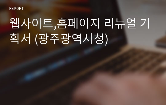 웹사이트,홈페이지 리뉴얼 기획서 (광주광역시청)