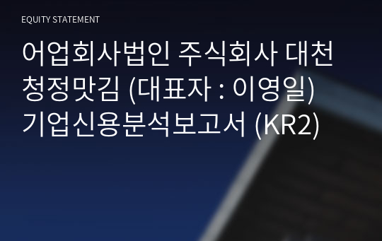 어업회사법인 주식회사 대천청정맛김 기업신용분석보고서 (KR2)