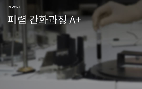 폐렴 간화과정 A+