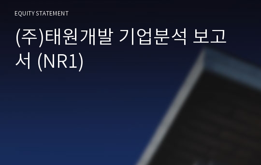 (주)도빈종합건설 기업분석 보고서 (NR1)