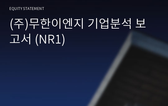 (주)무한이엔지 기업분석 보고서 (NR1)