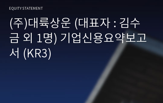 (주)대륙상운 기업신용요약보고서 (KR3)