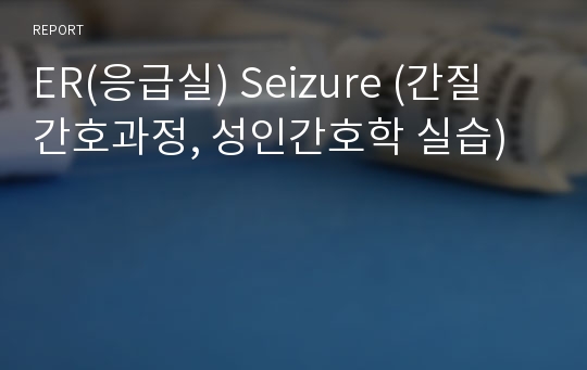 ER(응급실) Seizure (간질 간호과정, 성인간호학 실습)