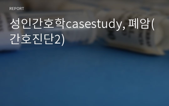 성인간호학casestudy, 폐암(간호진단2)