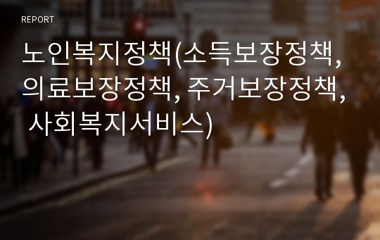 노인복지정책(소득보장정책, 의료보장정책, 주거보장정책, 사회복지서비스)