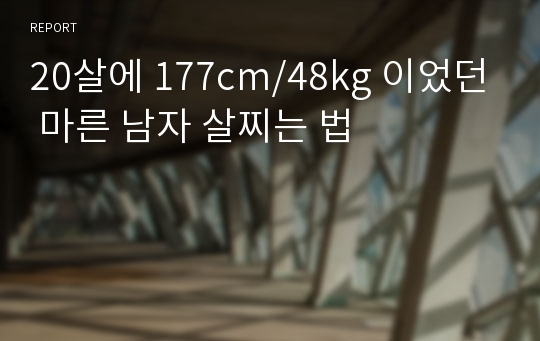 20살에 177cm/48kg 이었던 마른 남자 살찌는 법