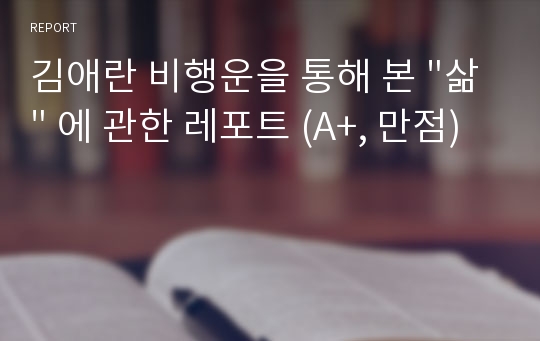 김애란 비행운을 통해 본 &quot;삶&quot; 에 관한 레포트 (A+, 만점)