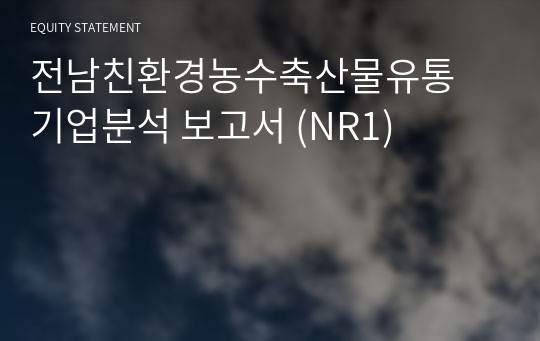 전남친환경농수축산물유통 기업분석 보고서 (NR1)