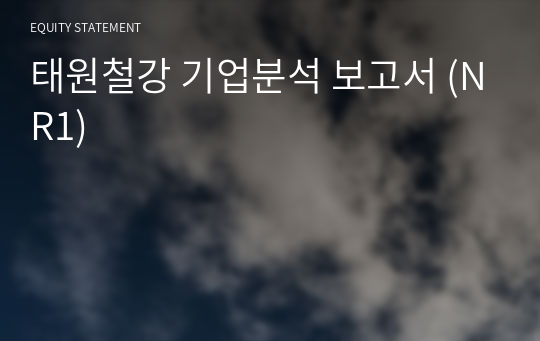 태원철강 기업분석 보고서 (NR1)