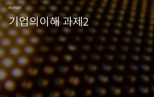 기업의이해 과제2