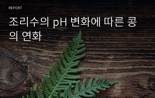 조리수의 pH 변화에 따른 콩의 연화