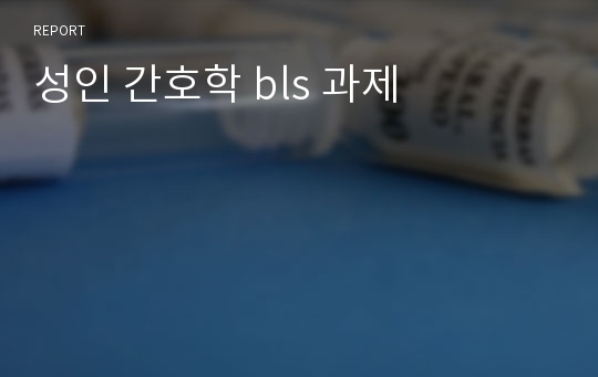 성인 간호학 bls 과제