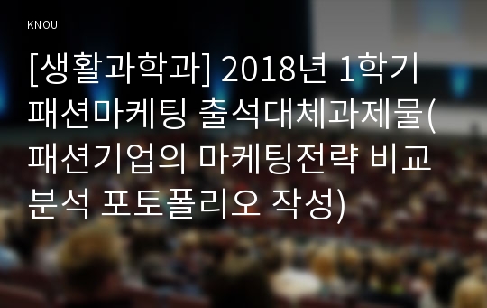 [생활과학과] 2018년 1학기 패션마케팅 출석대체과제물(패션기업의 마케팅전략 비교분석 포토폴리오 작성)