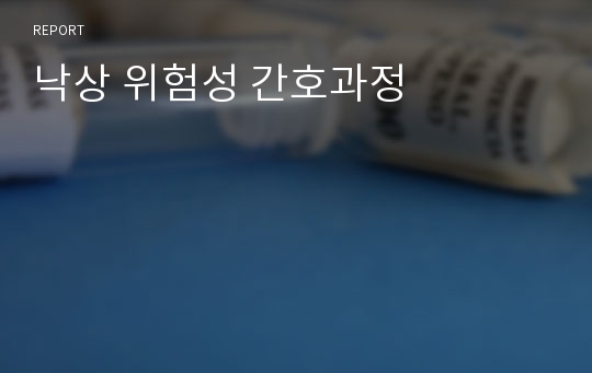 낙상 위험성 간호과정