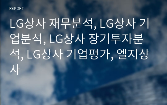 LG상사 재무분석, LG상사 기업분석, LG상사 장기투자분석, LG상사 기업평가, 엘지상사