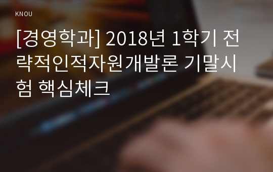 [경영학과] 2018년 1학기 전략적인적자원개발론 기말시험 핵심체크