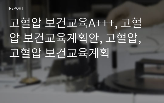 고혈압 보건교육A+++, 고혈압 보건교육계획안, 고혈압, 고혈압 보건교육계획