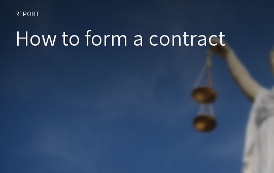 How to form a contract