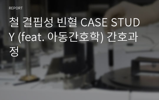 철 결핍성 빈혈 CASE STUDY (feat. 아동간호학) 간호과정