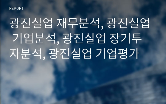 광진실업 재무분석, 광진실업 기업분석, 광진실업 장기투자분석, 광진실업 기업평가