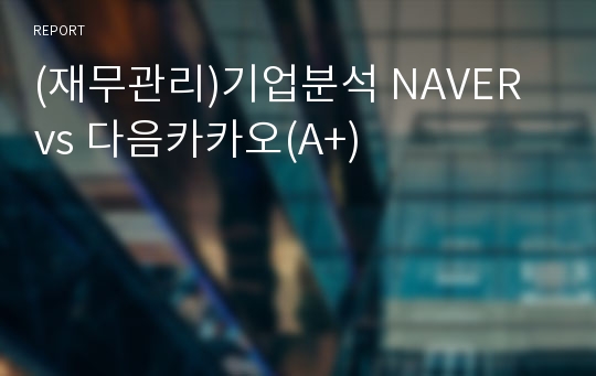 (재무관리)기업분석 NAVER vs 다음카카오(A+)