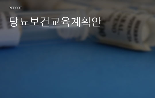 당뇨보건교육계획안