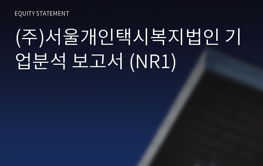 (주)서울개인택시복지법인 기업분석 보고서 (NR1)