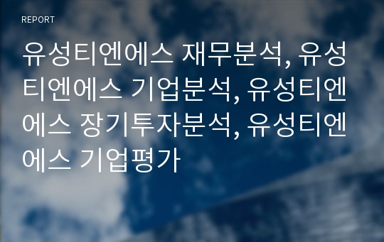 유성티엔에스 재무분석, 유성티엔에스 기업분석, 유성티엔에스 장기투자분석, 유성티엔에스 기업평가