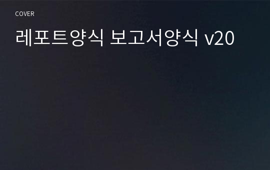 레포트양식 보고서양식 v20