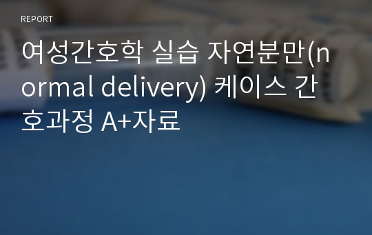 여성간호학 실습 자연분만(normal delivery) 케이스 간호과정 A+자료