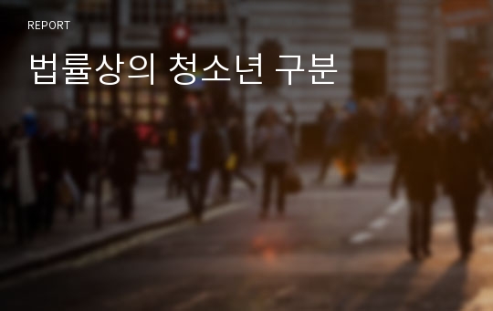 법률상의 청소년 구분