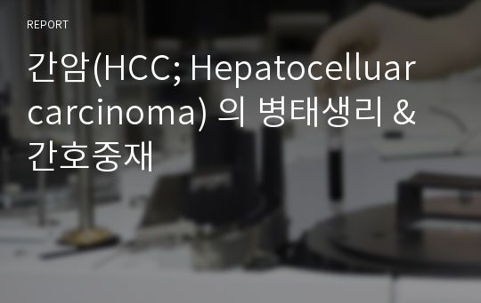 간암(HCC; Hepatocelluar carcinoma) 의 병태생리 &amp; 간호중재