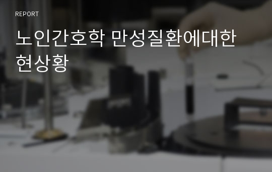 노인간호학 만성질환에대한현상황