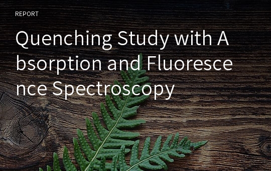 Quenching Study with Absorption and Fluorescence Spectroscopy