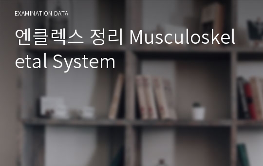 엔클렉스 정리 Musculoskeletal System